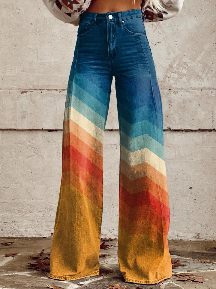 Sibyl | Women Chevron Flare Jeans