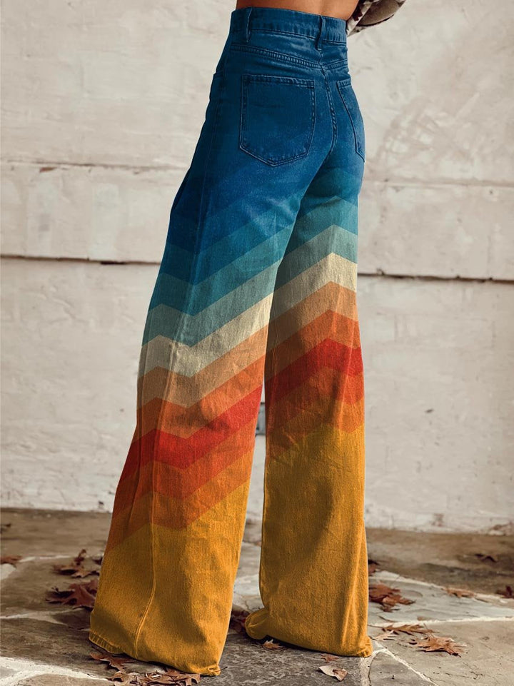 Sibyl | Women Chevron Flare Jeans