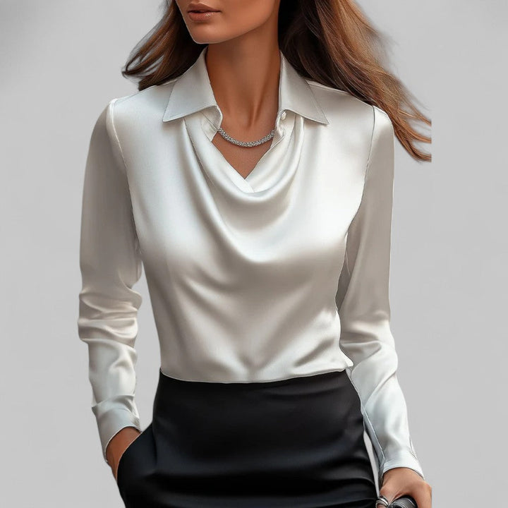 Cora | Women's Plus Size Draped Satin Blouse