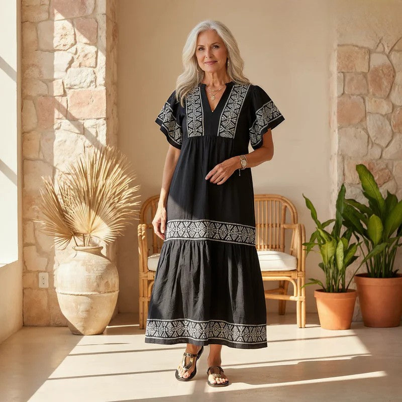 Susanna | Women Bohemian Embroidered Midi Dress