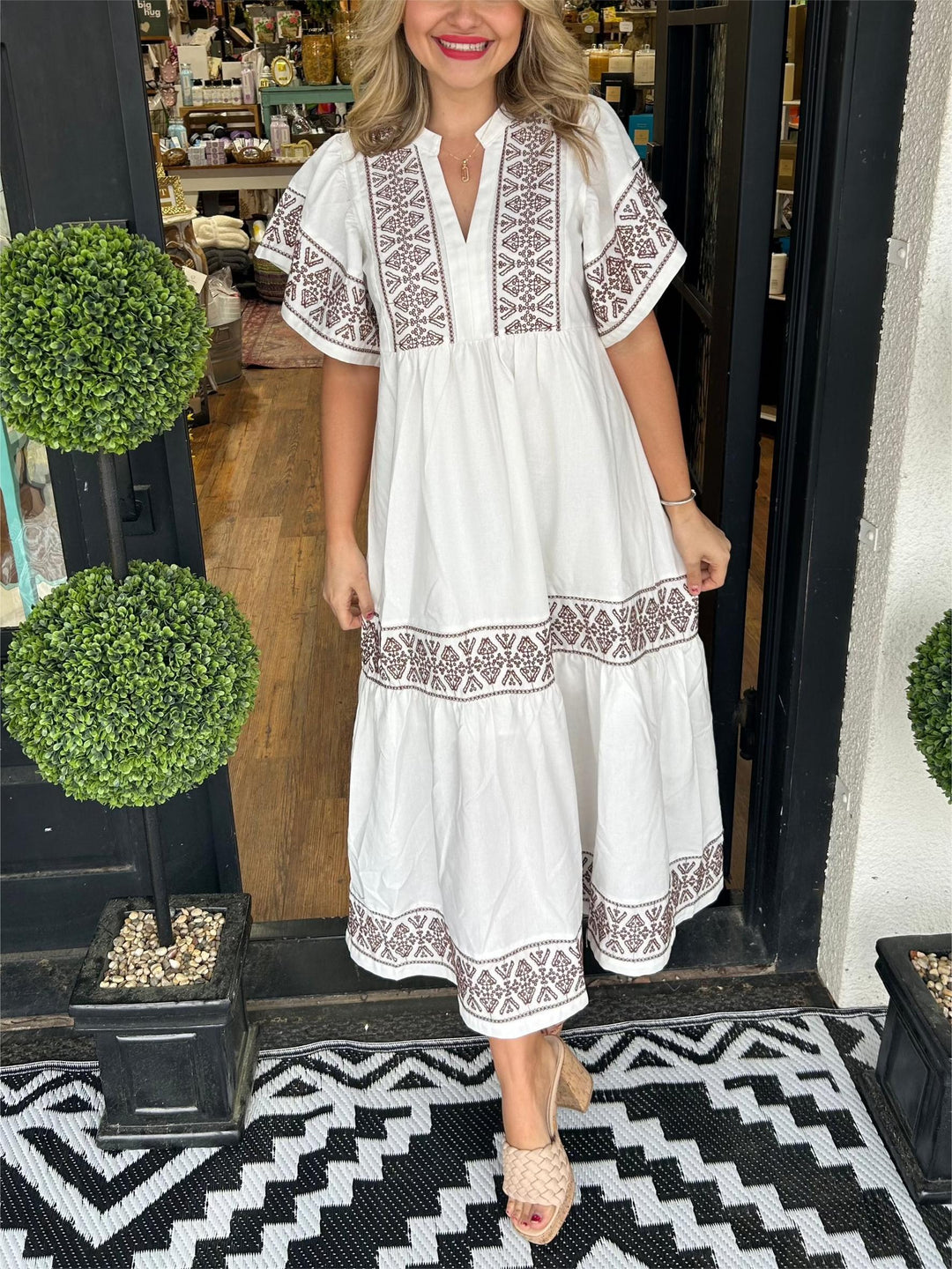 Susanna | Women Bohemian Embroidered Midi Dress