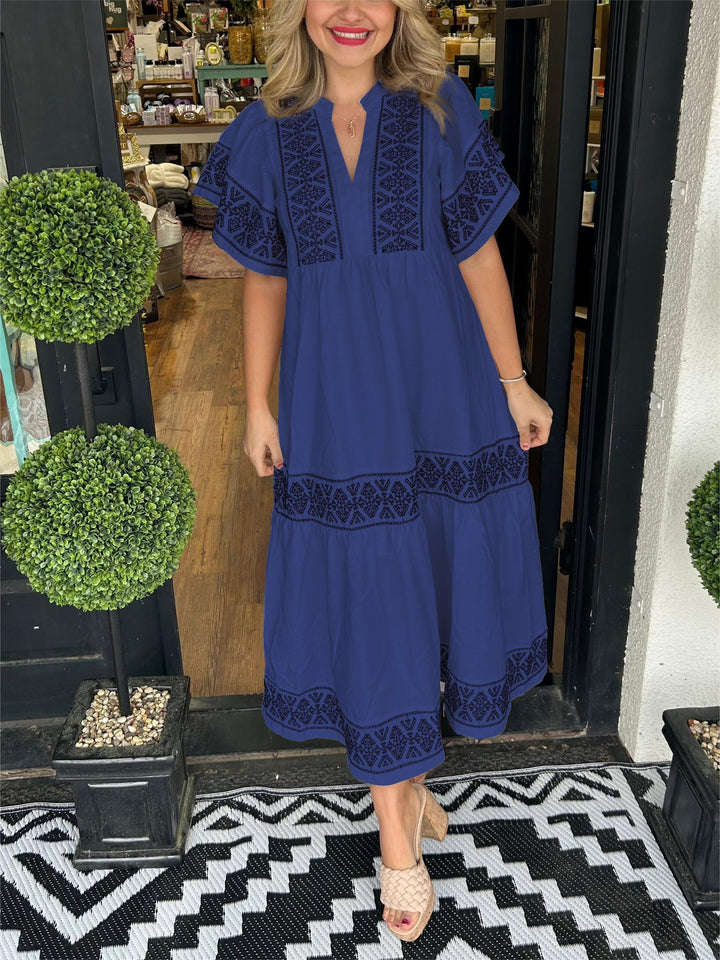 Susanna | Women Bohemian Embroidered Midi Dress