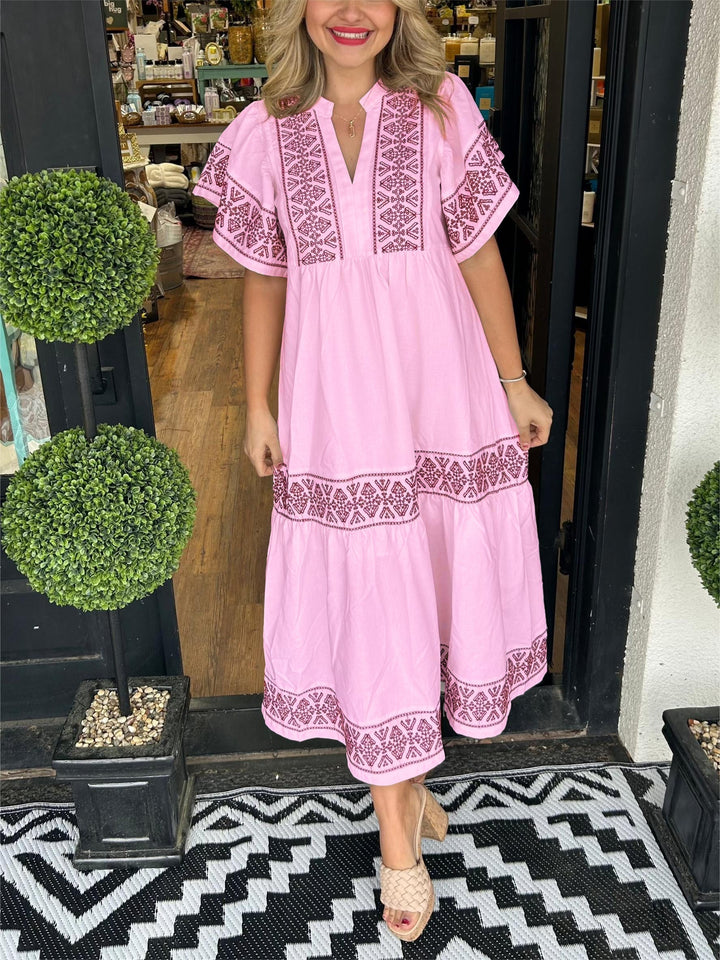 Susanna | Women Bohemian Embroidered Midi Dress