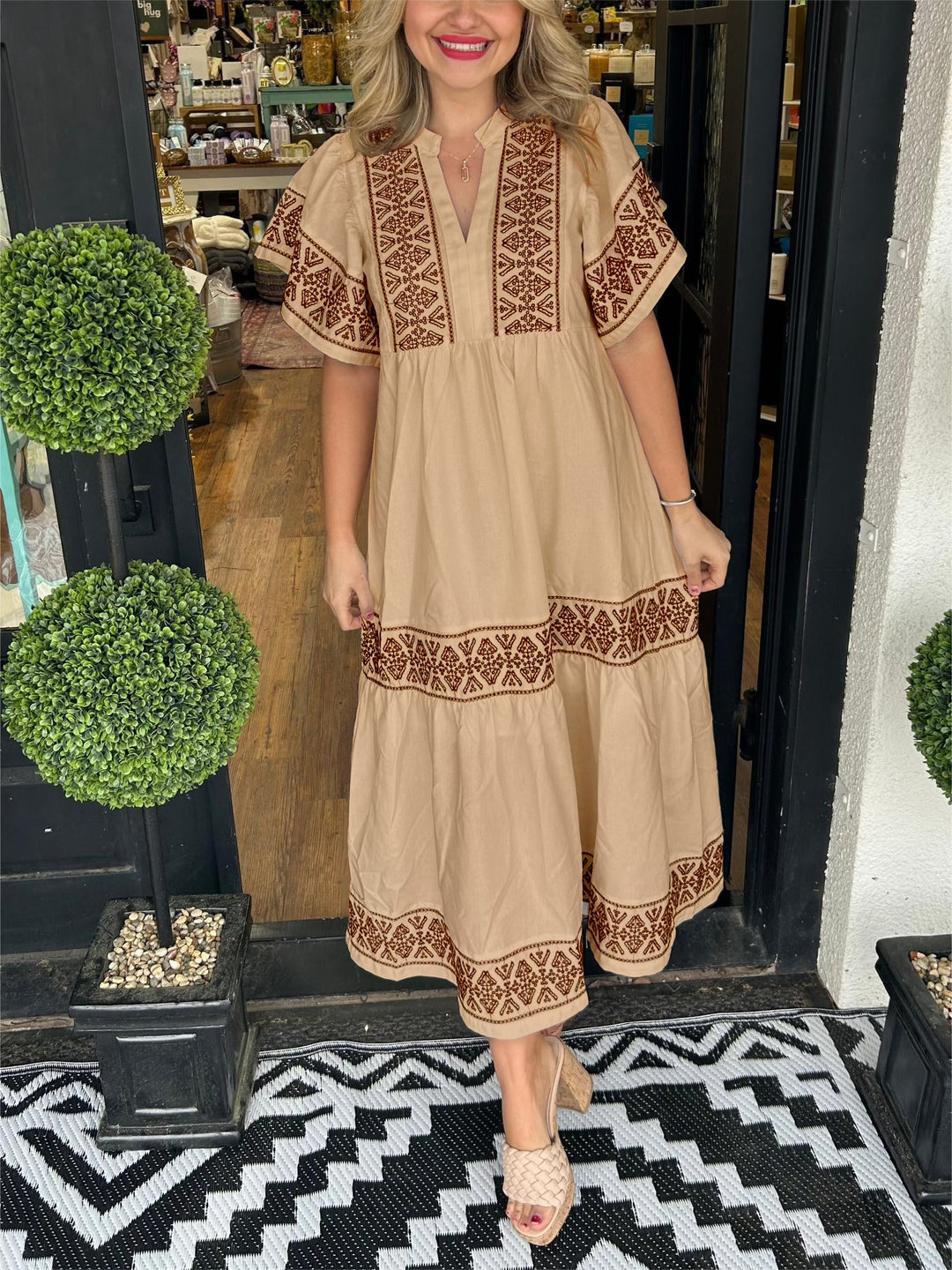 Susanna | Women Bohemian Embroidered Midi Dress