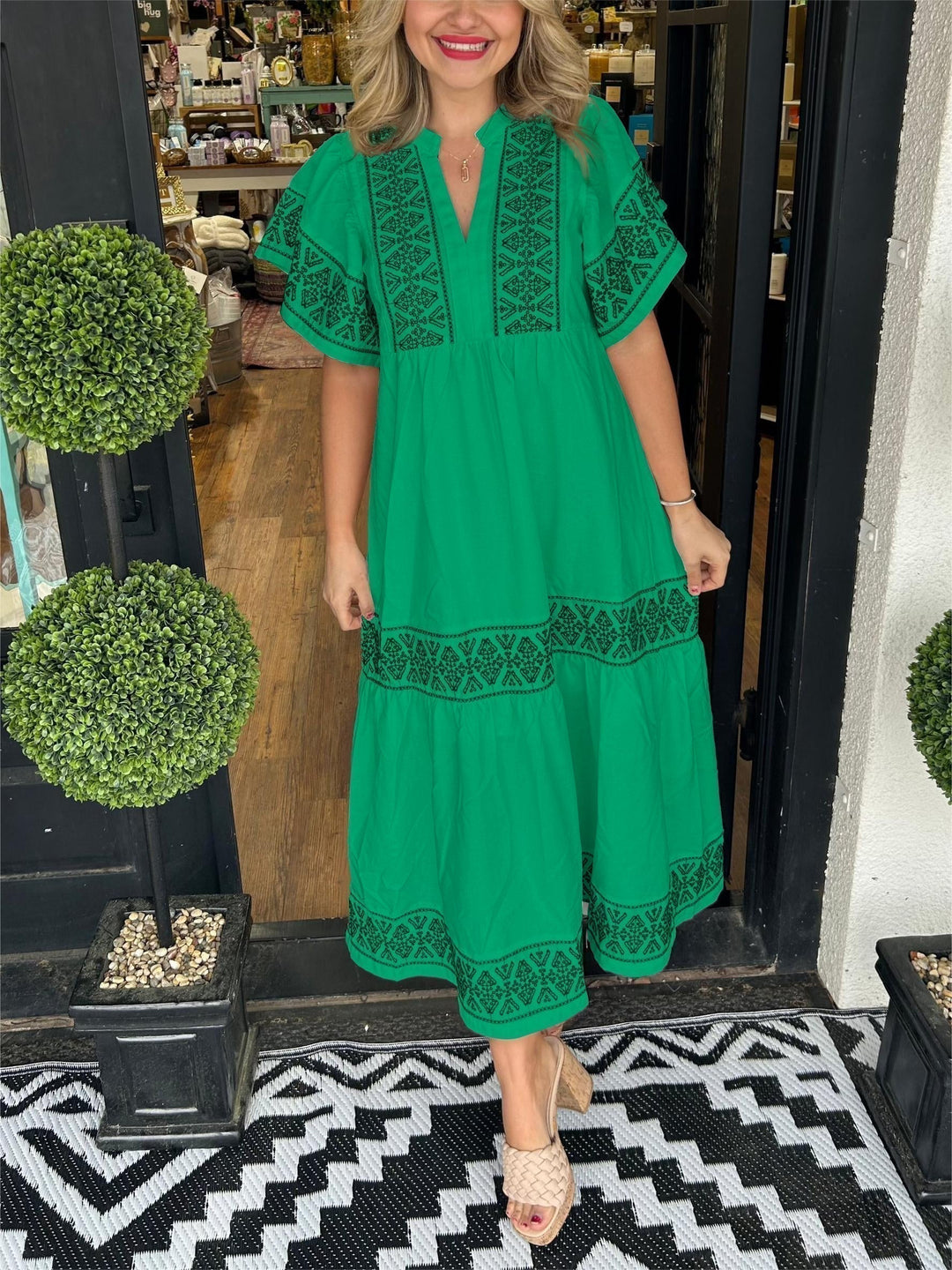 Susanna | Women Bohemian Embroidered Midi Dress