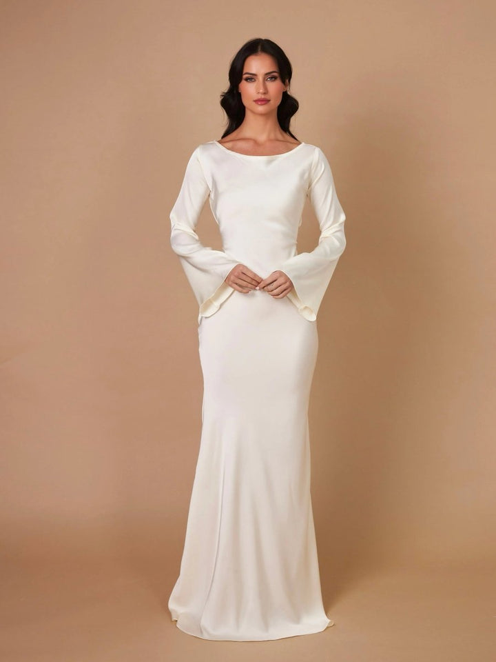 Drusilla | Women Long Sleeve Satin Maxi Dress