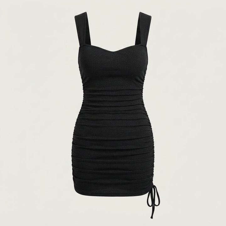 Dilys | Women Ruched Square Neck Cocktail Dress