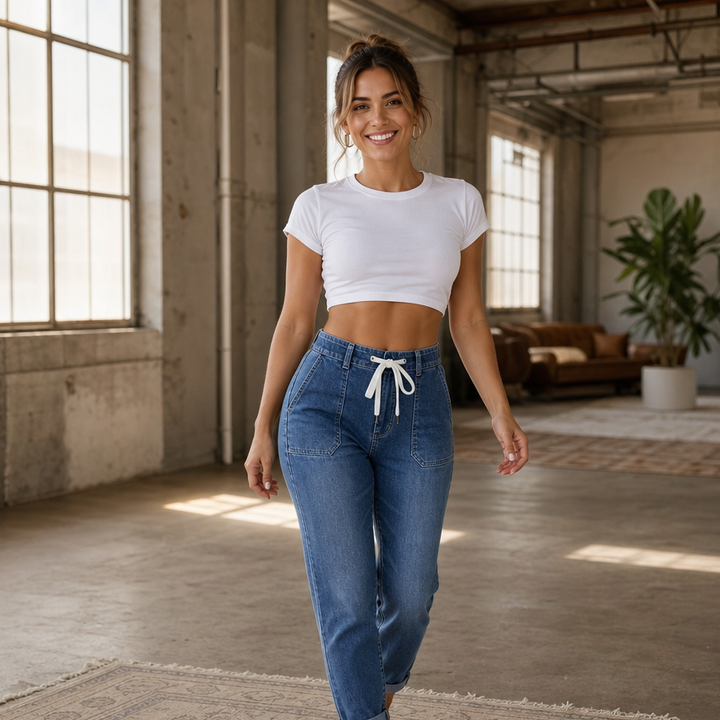 Artemisia | Women Denim Cargo Camo Pants