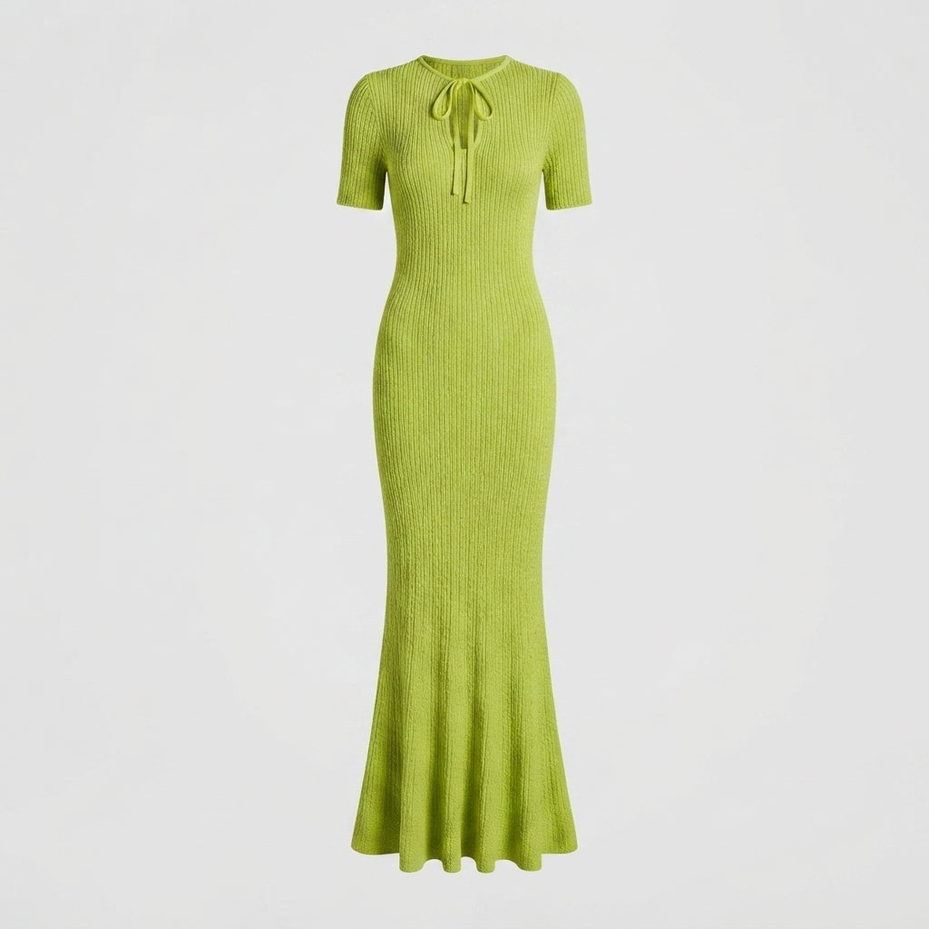 Isabeau | Women Ribbed Keyhole Bodycon Maxi Dress