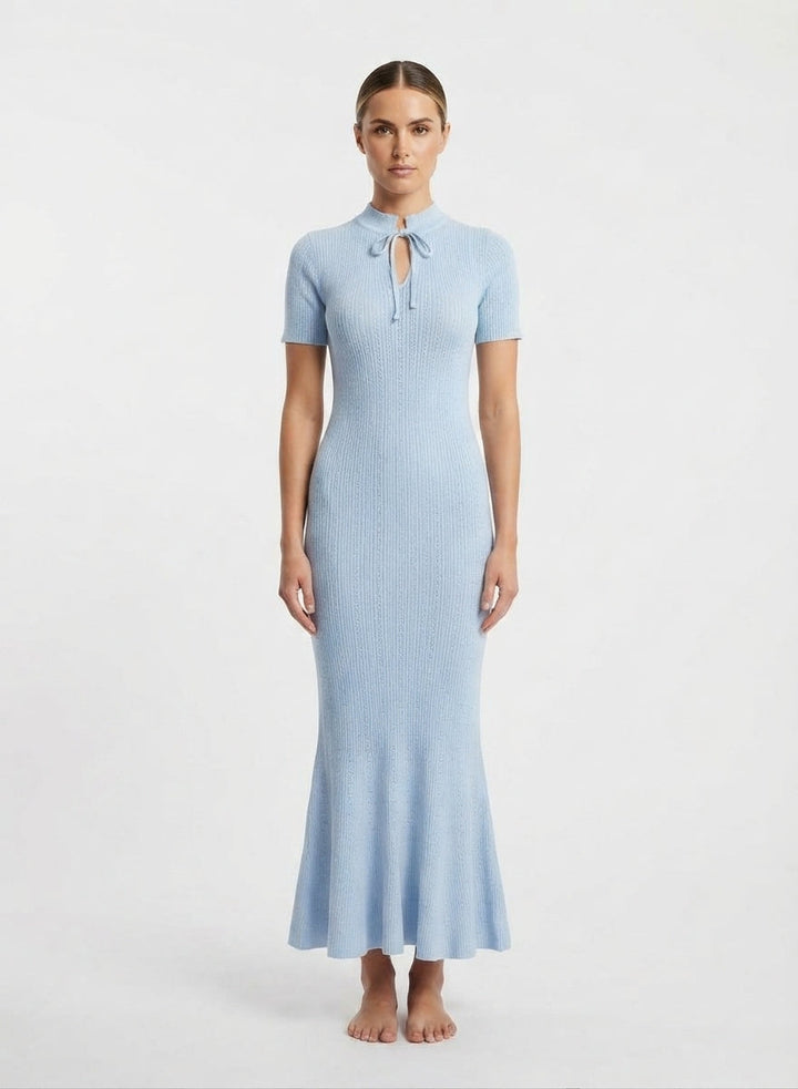 Isabeau | Women Ribbed Keyhole Bodycon Maxi Dress