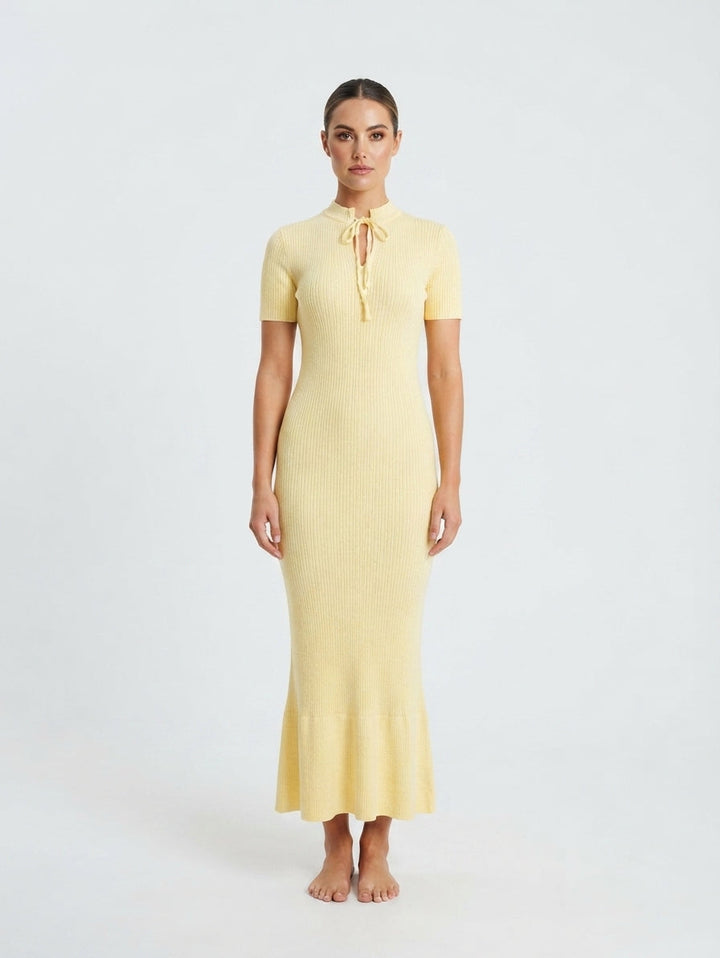 Isabeau | Women Ribbed Keyhole Bodycon Maxi Dress