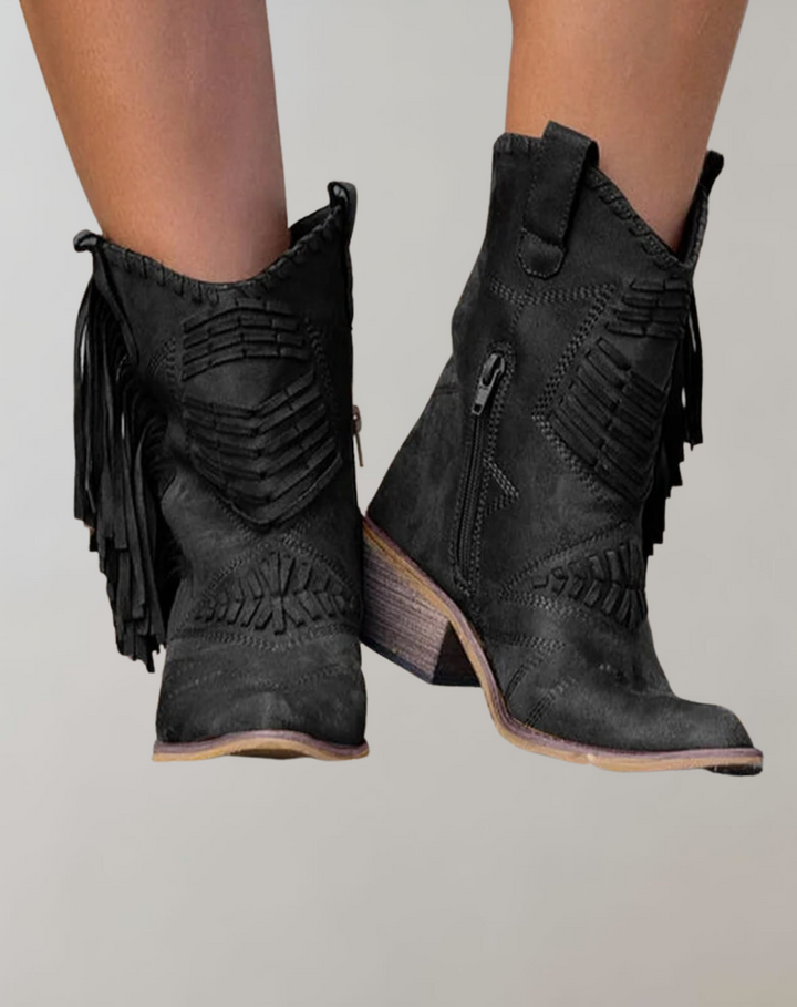 Marguerite | Women Fringe Ankle Boots