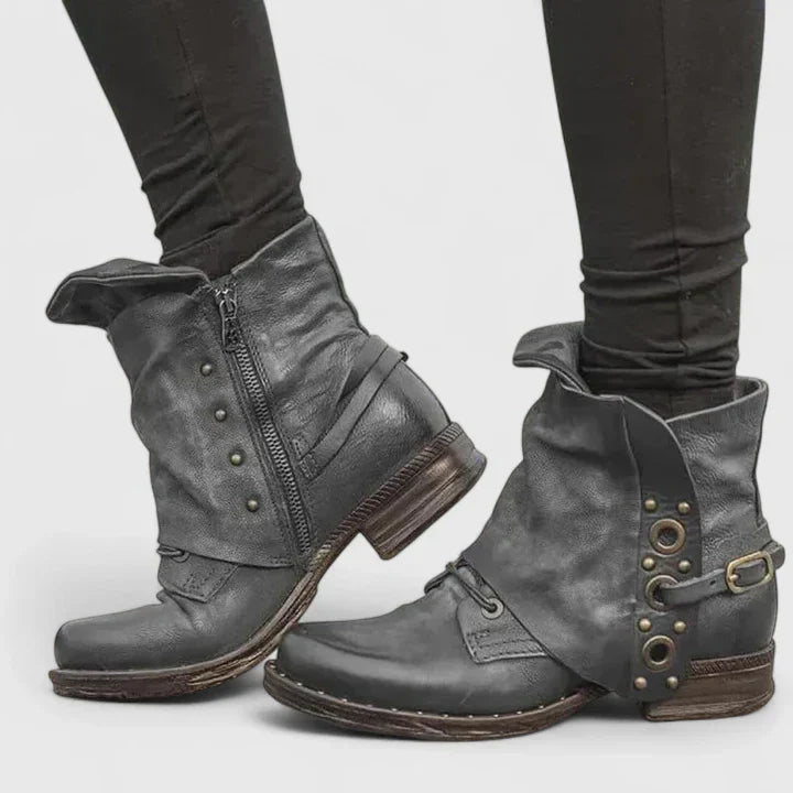 Hilde | Women Studded Cuff Ankle Boots
