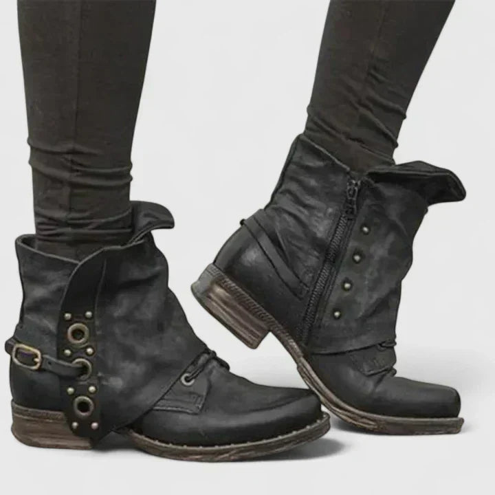Hilde | Women Studded Cuff Ankle Boots