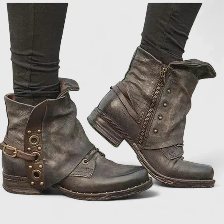 Hilde | Women Studded Cuff Ankle Boots