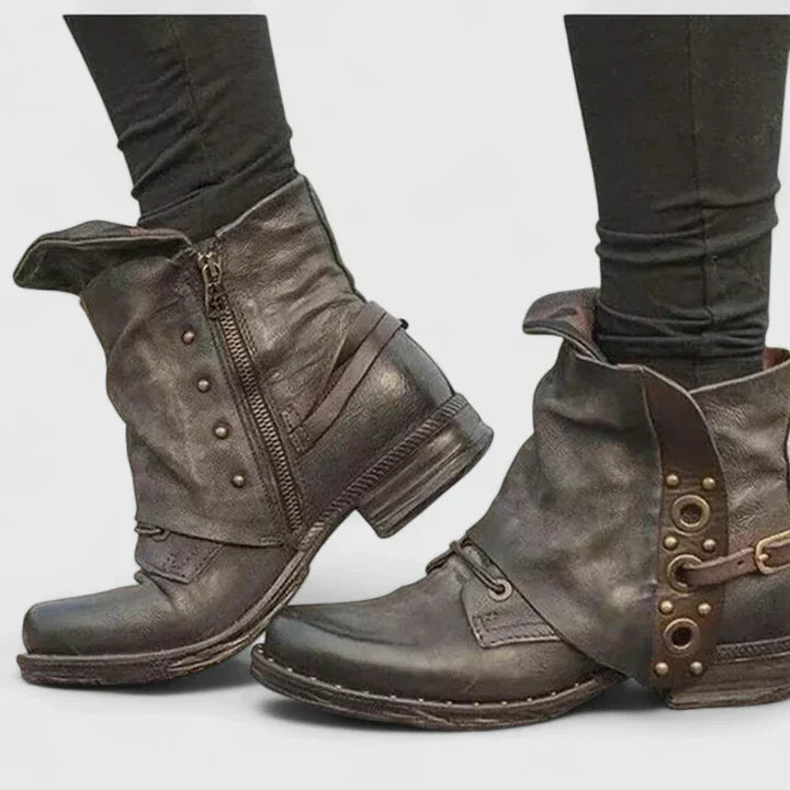 Hilde | Women Studded Cuff Ankle Boots