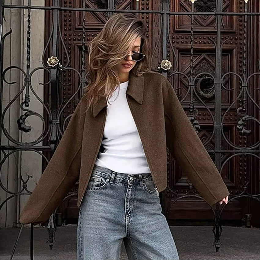 Maud | Women Zip Collar Loose Jacket