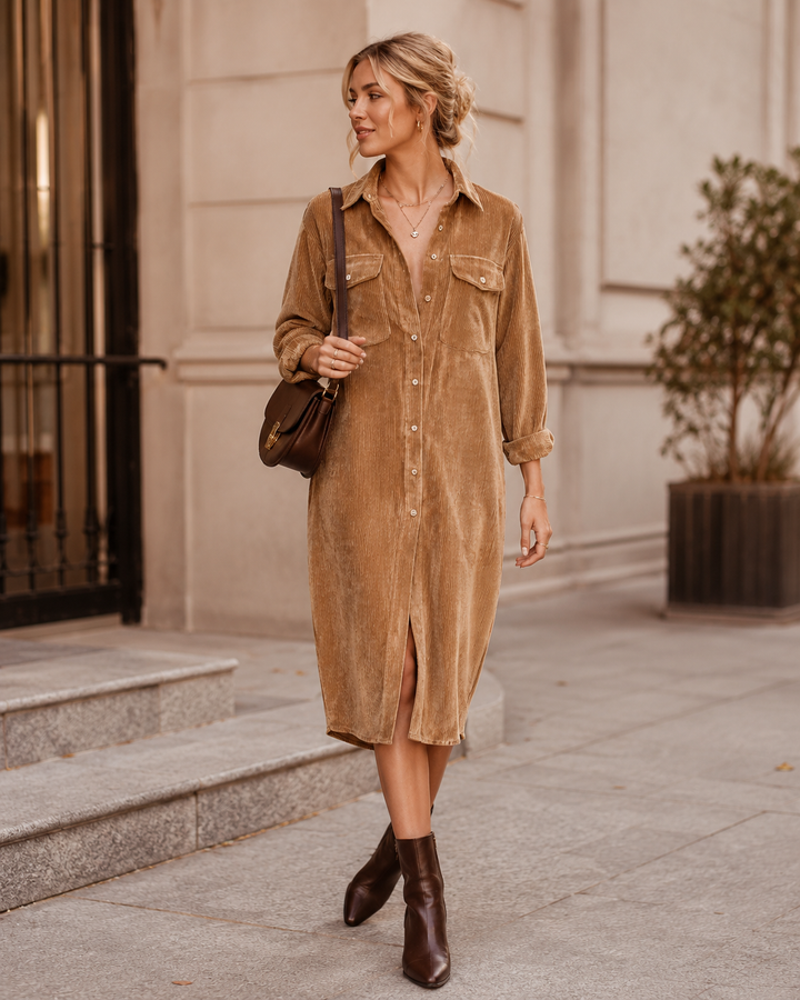 Margaux | Women's Modest Fall Winter Mother Of The Bride Wedding Guest Dress