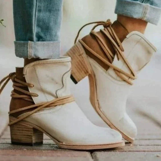 Liesel | Women Lace Up Block Heel Boots