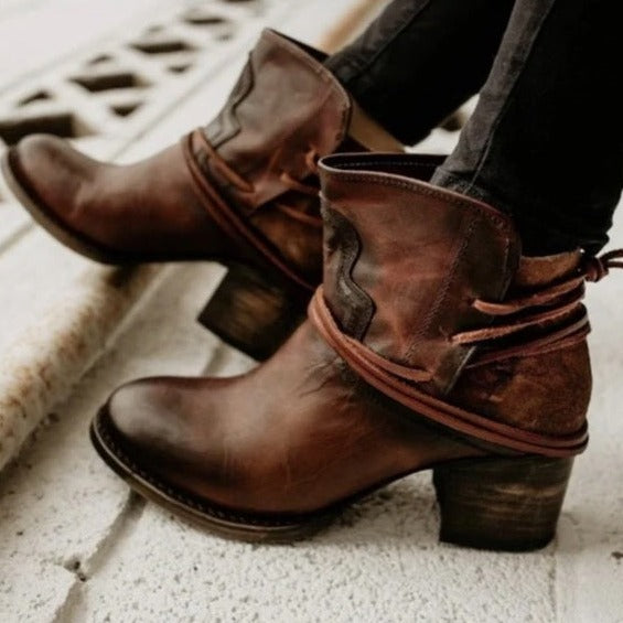 Liesel | Women Lace Up Block Heel Boots