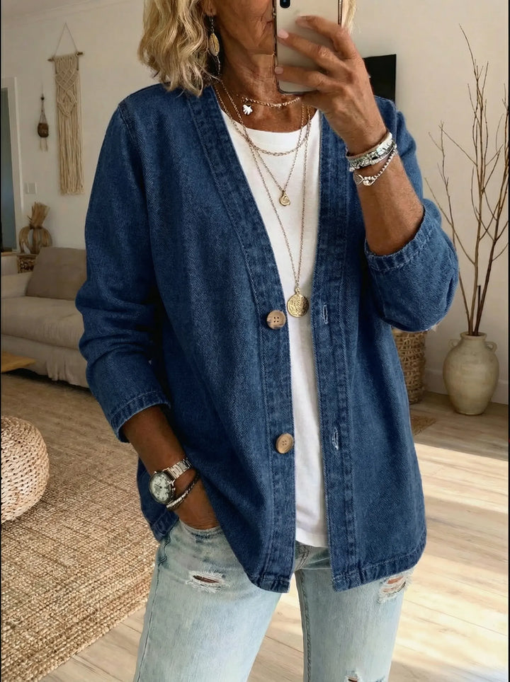 Marlene - Women's Denim Button Coat