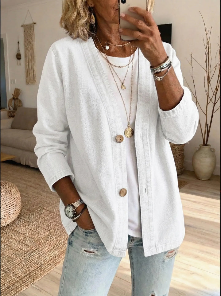 Marlene - Women's Denim Button Coat