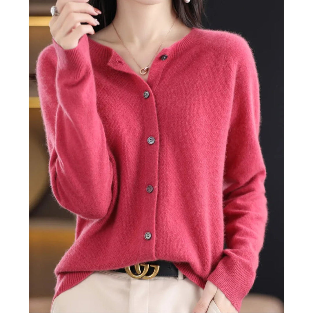 Landry | Women's Button Up Crew Neck Long Sleeve Knit Cardigan