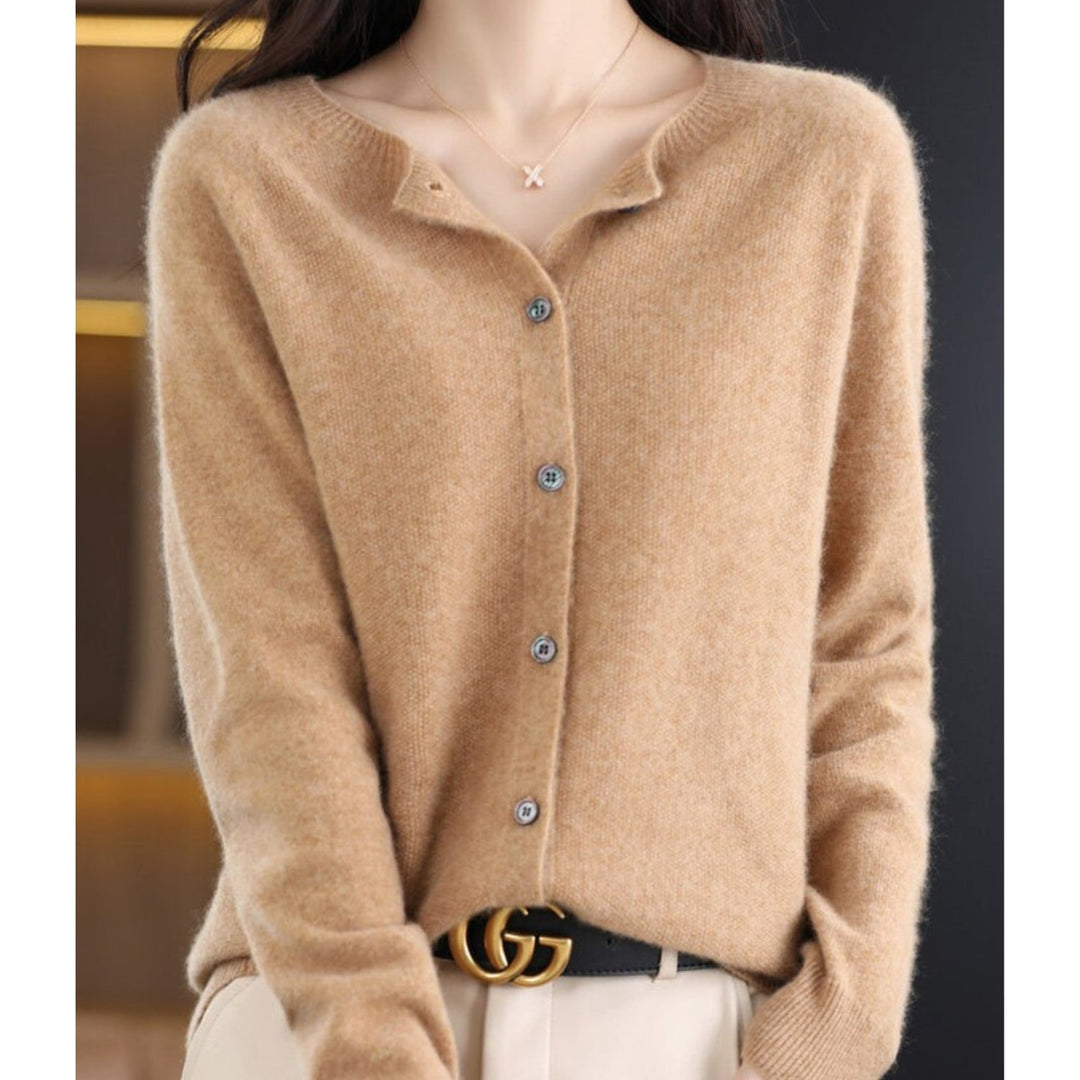 Landry | Women's Button Up Crew Neck Long Sleeve Knit Cardigan