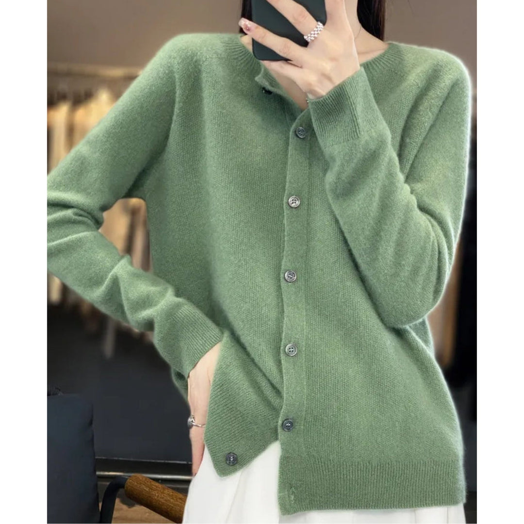 Landry | Women's Button Up Crew Neck Long Sleeve Knit Cardigan