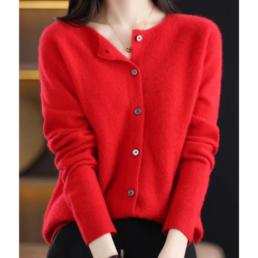 Landry | Women's Button Up Crew Neck Long Sleeve Knit Cardigan