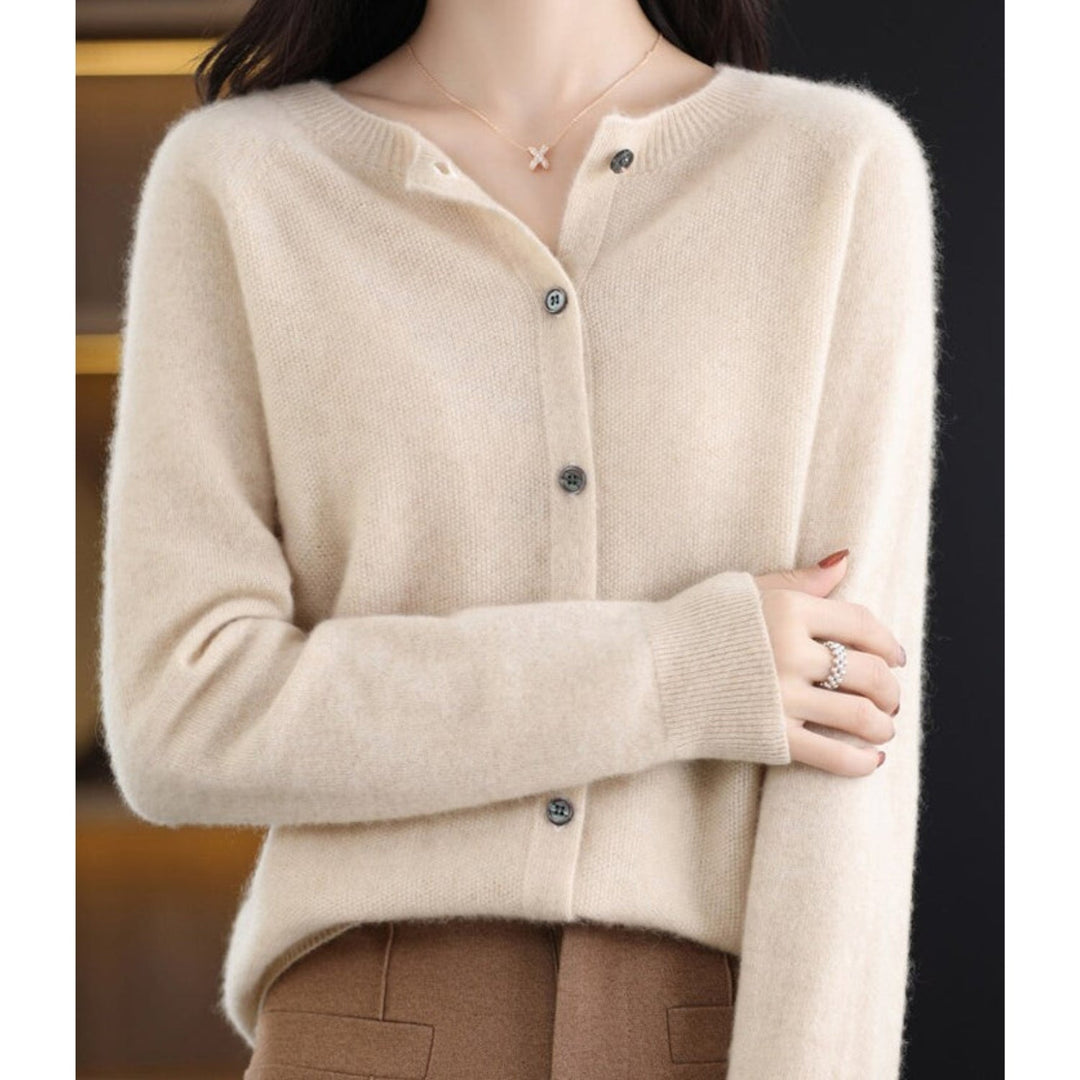 Landry | Women's Button Up Crew Neck Long Sleeve Knit Cardigan