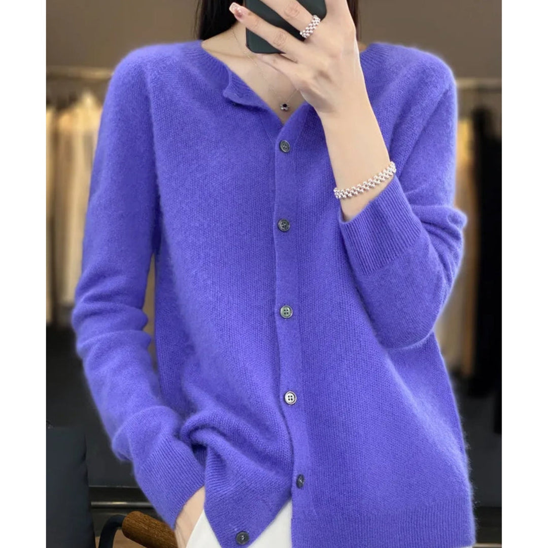 Landry | Women's Button Up Crew Neck Long Sleeve Knit Cardigan