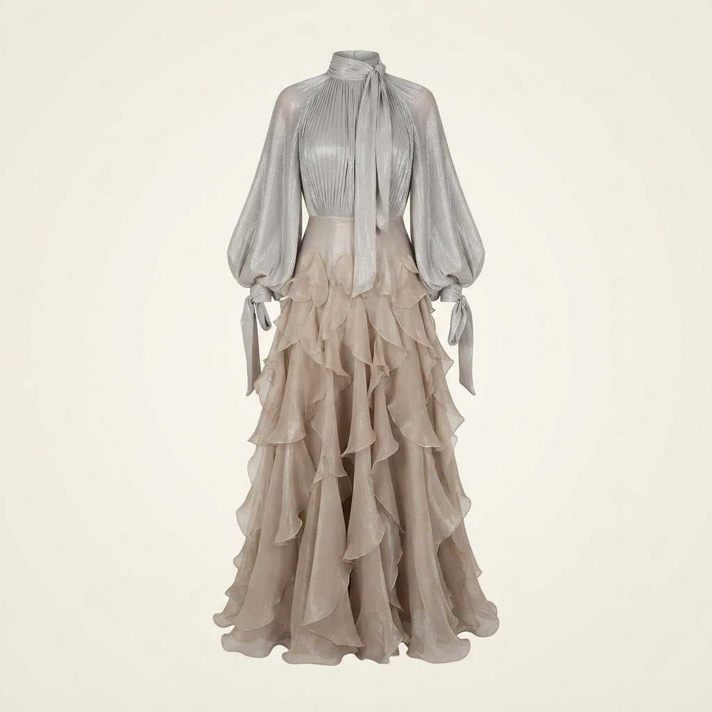 Mildred | Women High Neck Ruffle Formal Maxi Dress