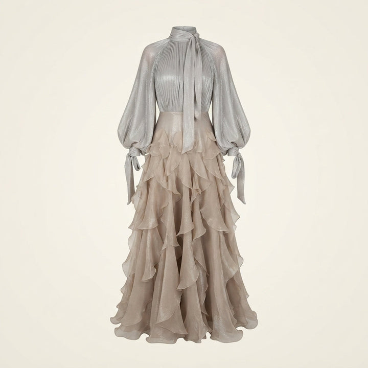 Mildred | Women High Neck Ruffle Formal Maxi Dress