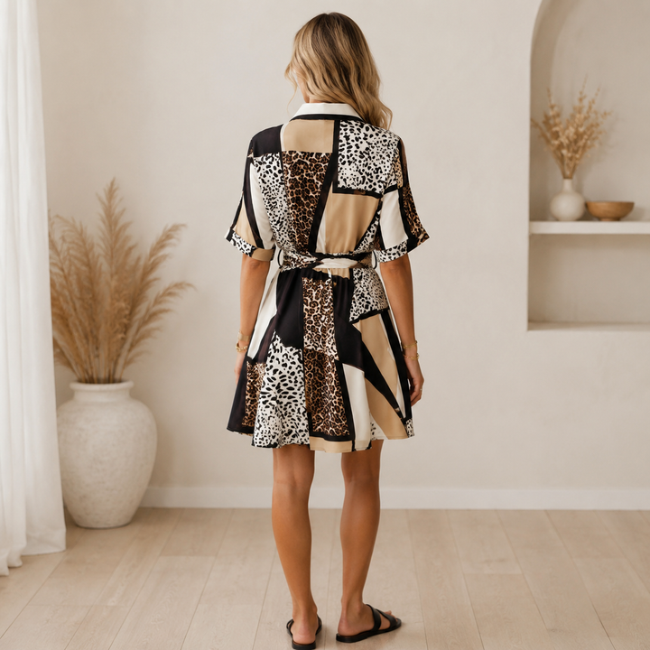 Georgiana | Women Animal Print Shirt Dress