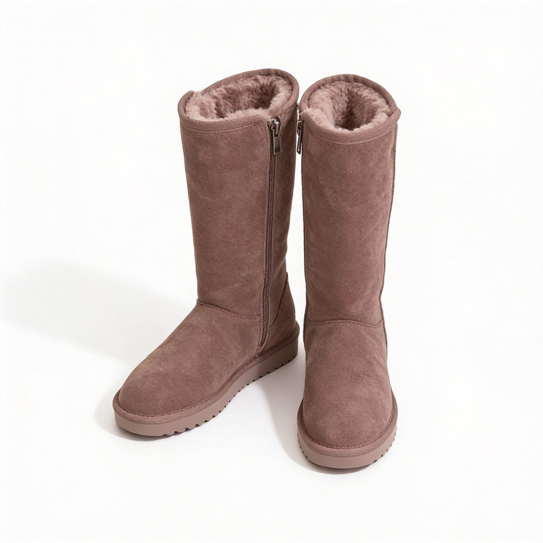 Iona | Women's Suede Sheepskin Side Zip Waterproof Boots