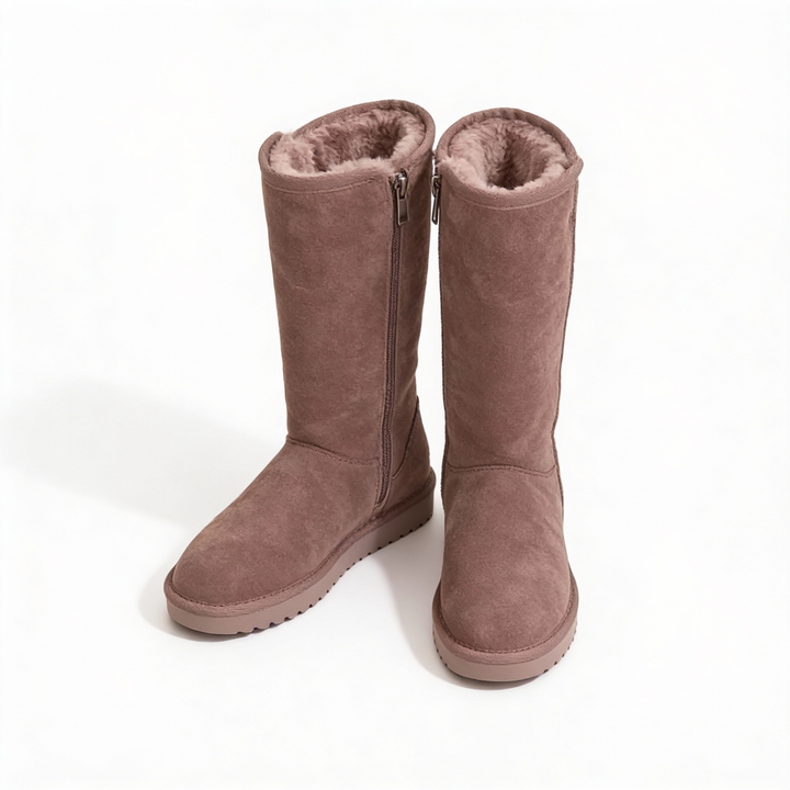 Iona | Women's Suede Sheepskin Side Zip Waterproof Boots