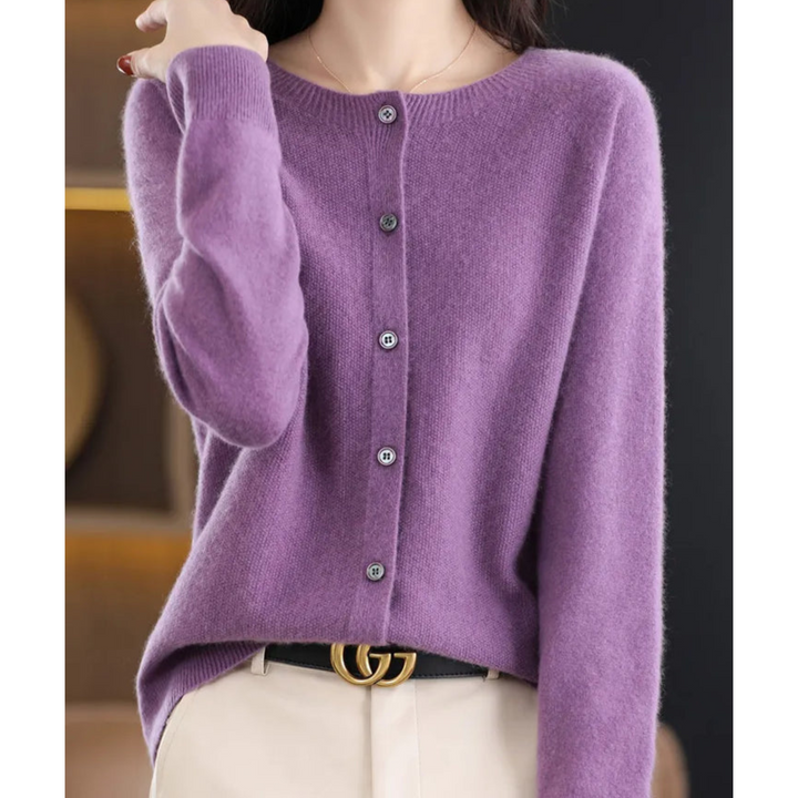 Jessa | Women's Button Front Merino Blend Cardigan Sweater