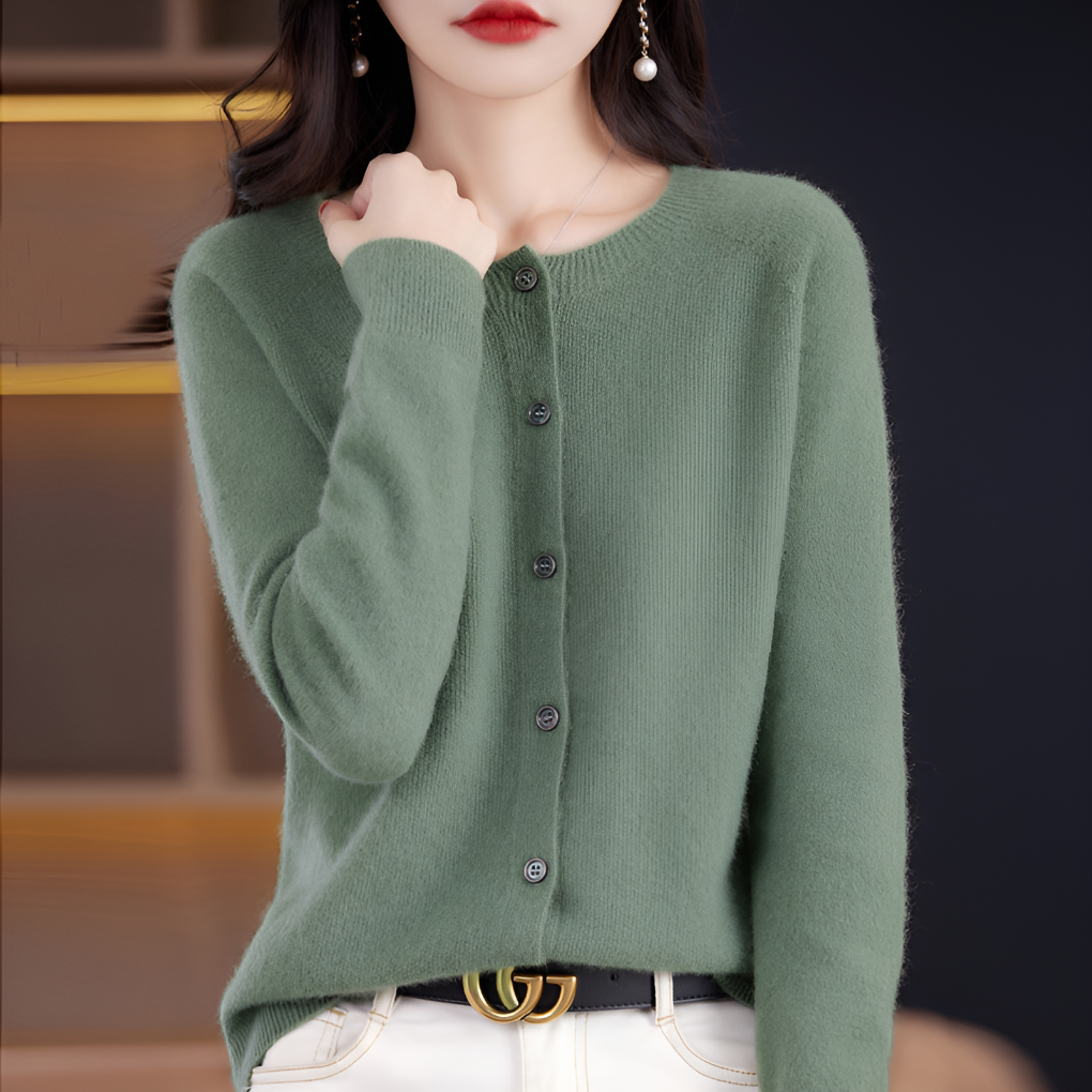 Jessa | Women's Button Front Merino Blend Cardigan Sweater