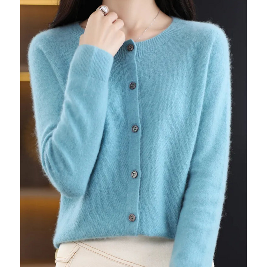 Jessa | Women's Button Front Merino Blend Cardigan Sweater