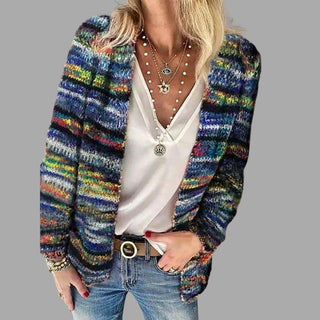 Fallon | Women's Textured Stripe Knit Cardigan Sweater