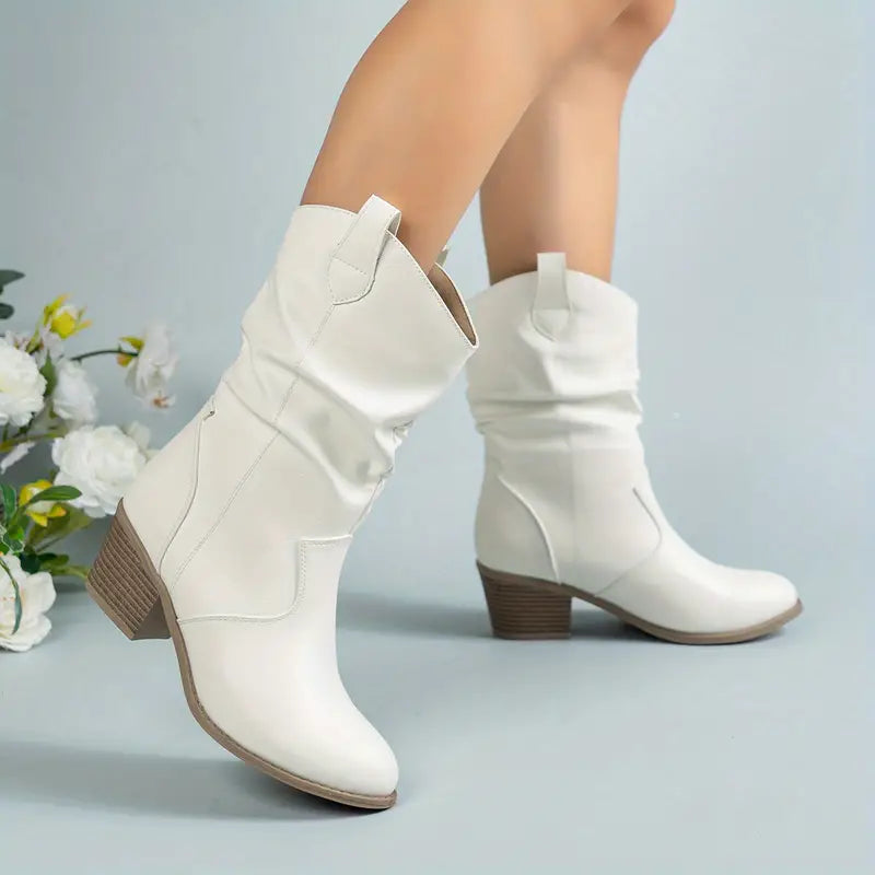 Amelie | Women Slouch Block Heel Boots