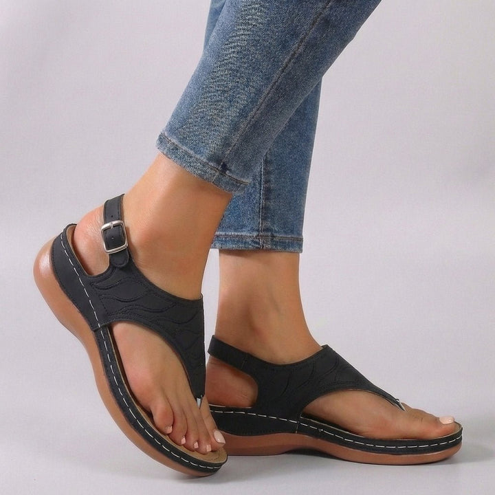 Rowan | Women's Denim Wedge Heel Office Sandals