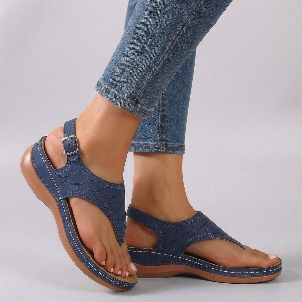 Rowan | Women's Denim Wedge Heel Office Sandals