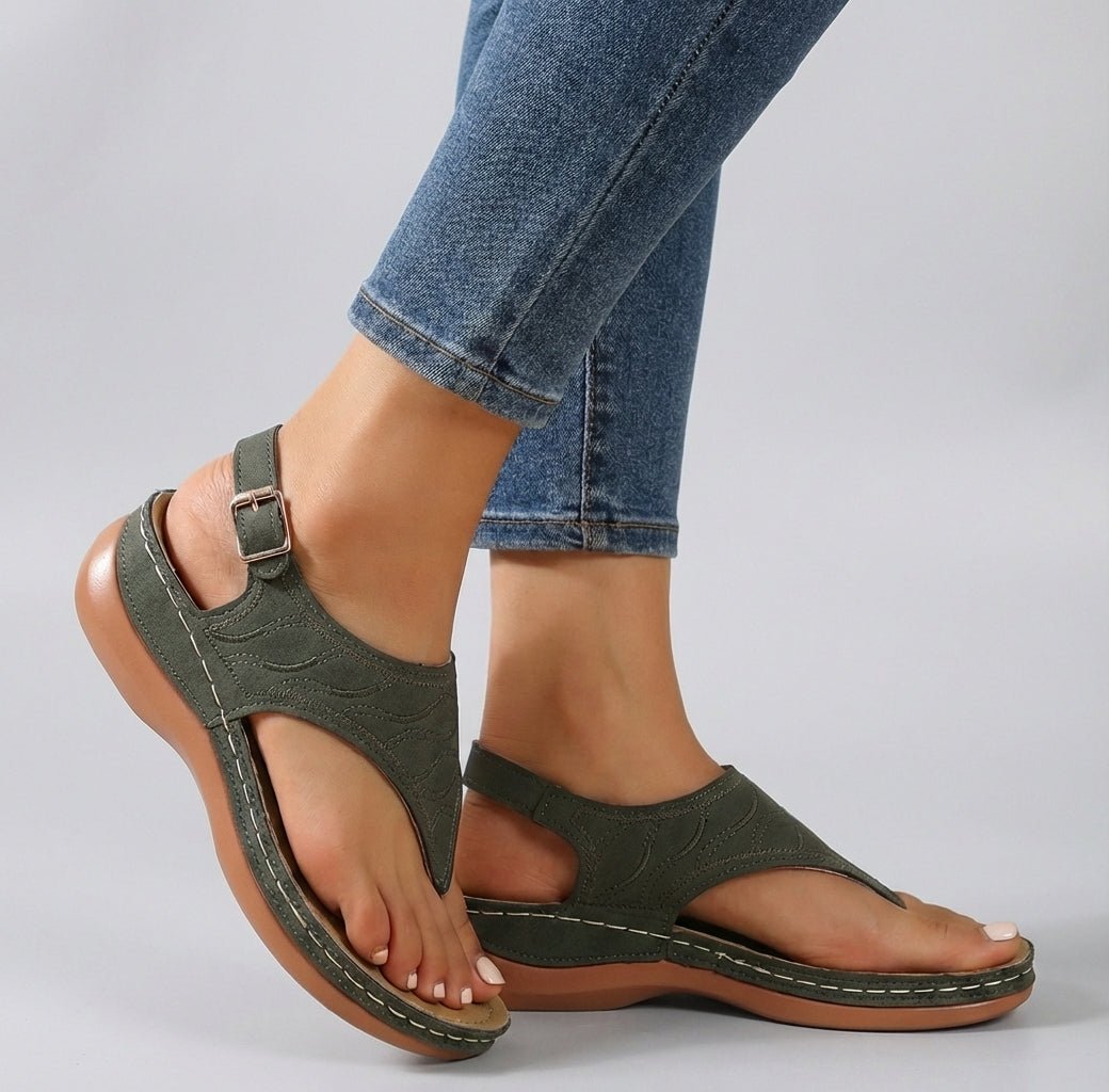 Rowan | Women's Denim Wedge Heel Office Sandals