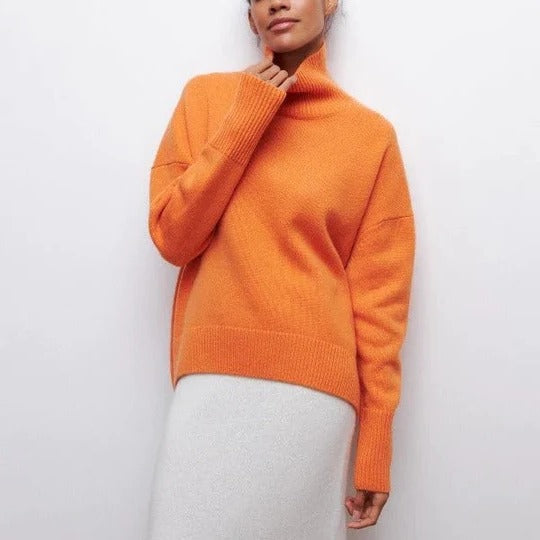 Farah | Women's Oversized Collared High Neck Turtleneck Sweater