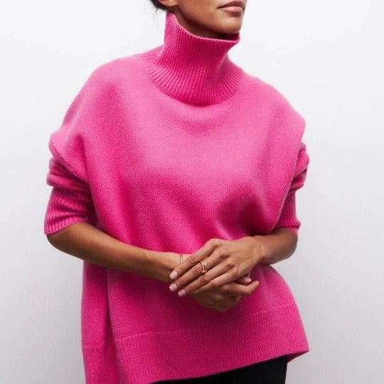 Farah | Women's Oversized Collared High Neck Turtleneck Sweater