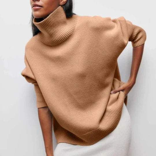 Farah | Women's Oversized Collared High Neck Turtleneck Sweater