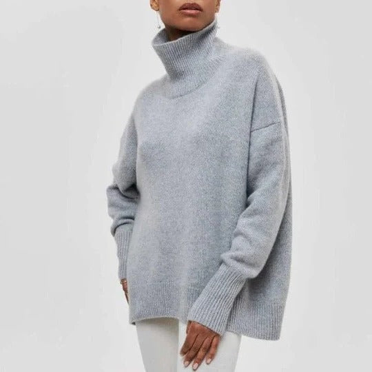 Farah | Women's Oversized Collared High Neck Turtleneck Sweater