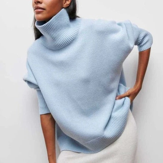 Farah | Women's Oversized Collared High Neck Turtleneck Sweater
